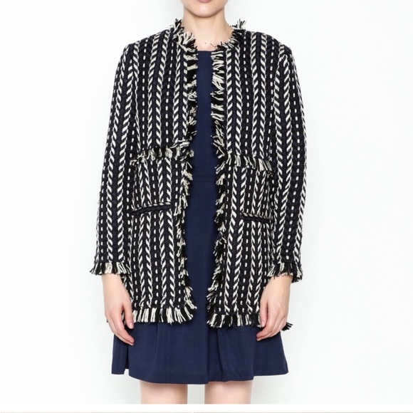 Cupcakes and Cashmere Fringe Navy Jacket size XS - Picture 1 of 16